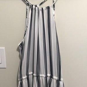 Striped halter maxi dress